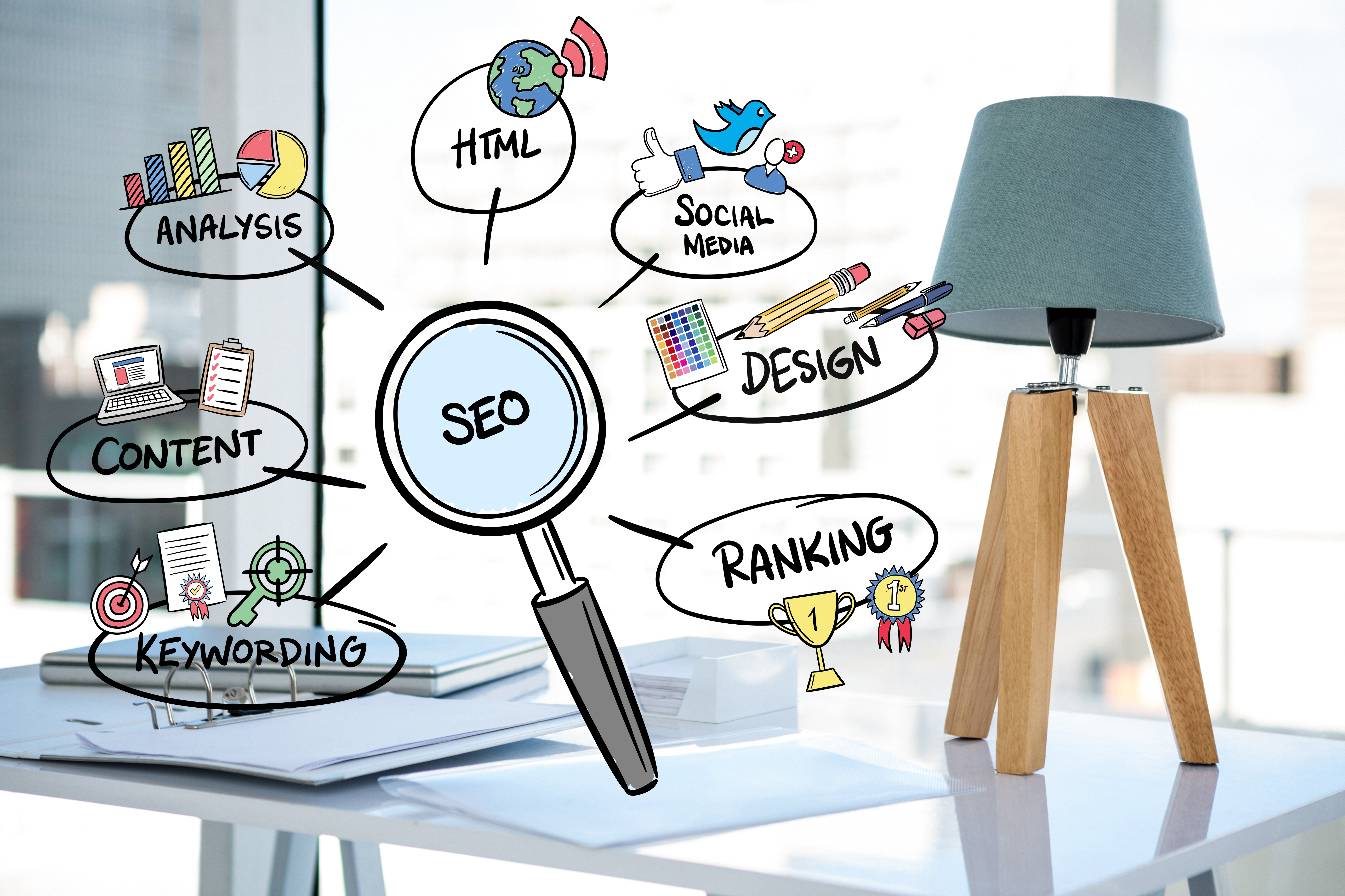 Digital marketing growth and analytics illustration